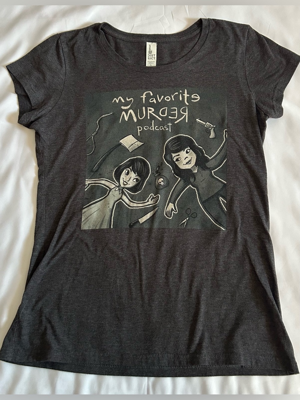 My Favorite Murder Podcast Graphic T-Shirt In Charcoal Gray Size Large